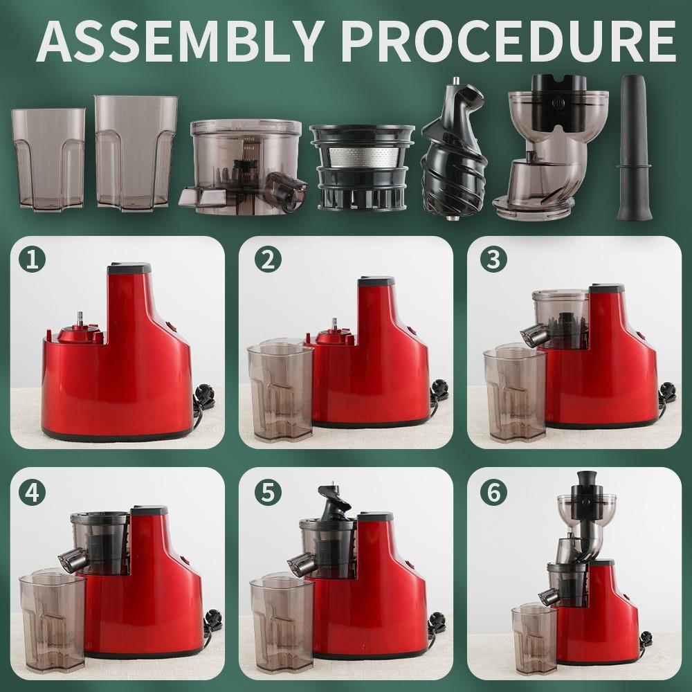 2L Large Capacity Electric Juice Extractor Kitchen High Speed Blender Powerful Fruit Vegetable Slow Juicer Machine