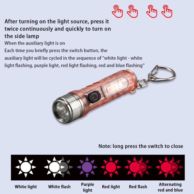 Outdoor Mini Flashlight 400mah Lithium Battery Strong Light Magnet Keychain Flashlight Torch Money