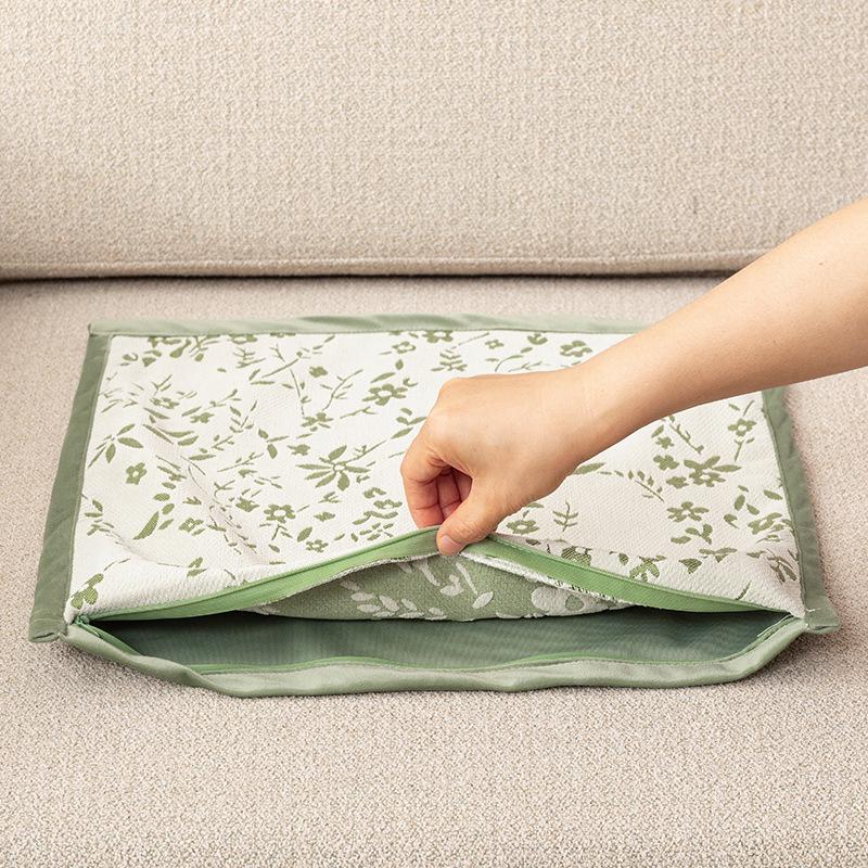 Niebieska poszewka na poduszkę do sofy z chenille - Nowoczesna minimalistyczna poduszka do salonu, sypialni lub jako zagłówek łóżka