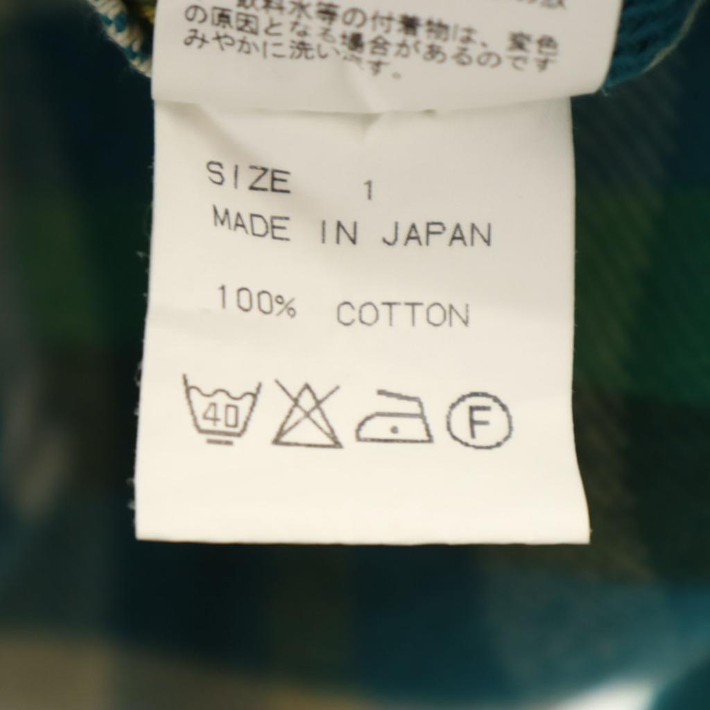 marka made in Japan Check Pattern Long sleeve Flannel shirt 1 Blue green Women Used