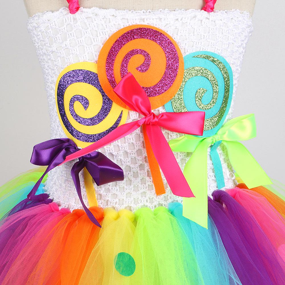Colorful Candy Ice Cream Mesh Tutu Skirt for Girls