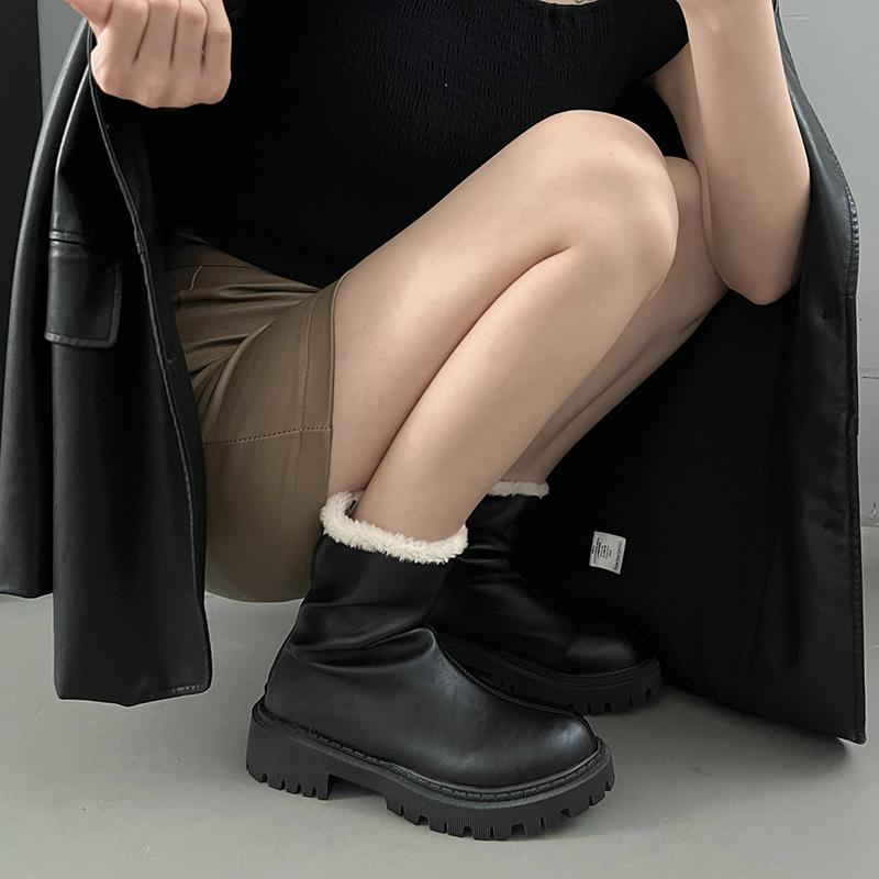 Fashion 2025 Winter Women Warm Plush Ankle Boots Comfort Big Size Shoes Concise Banquet Party Short Botas De Mujer
