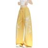 Women's Retro Gradient Letter Print Wide-Leg Jazz Sweatpants