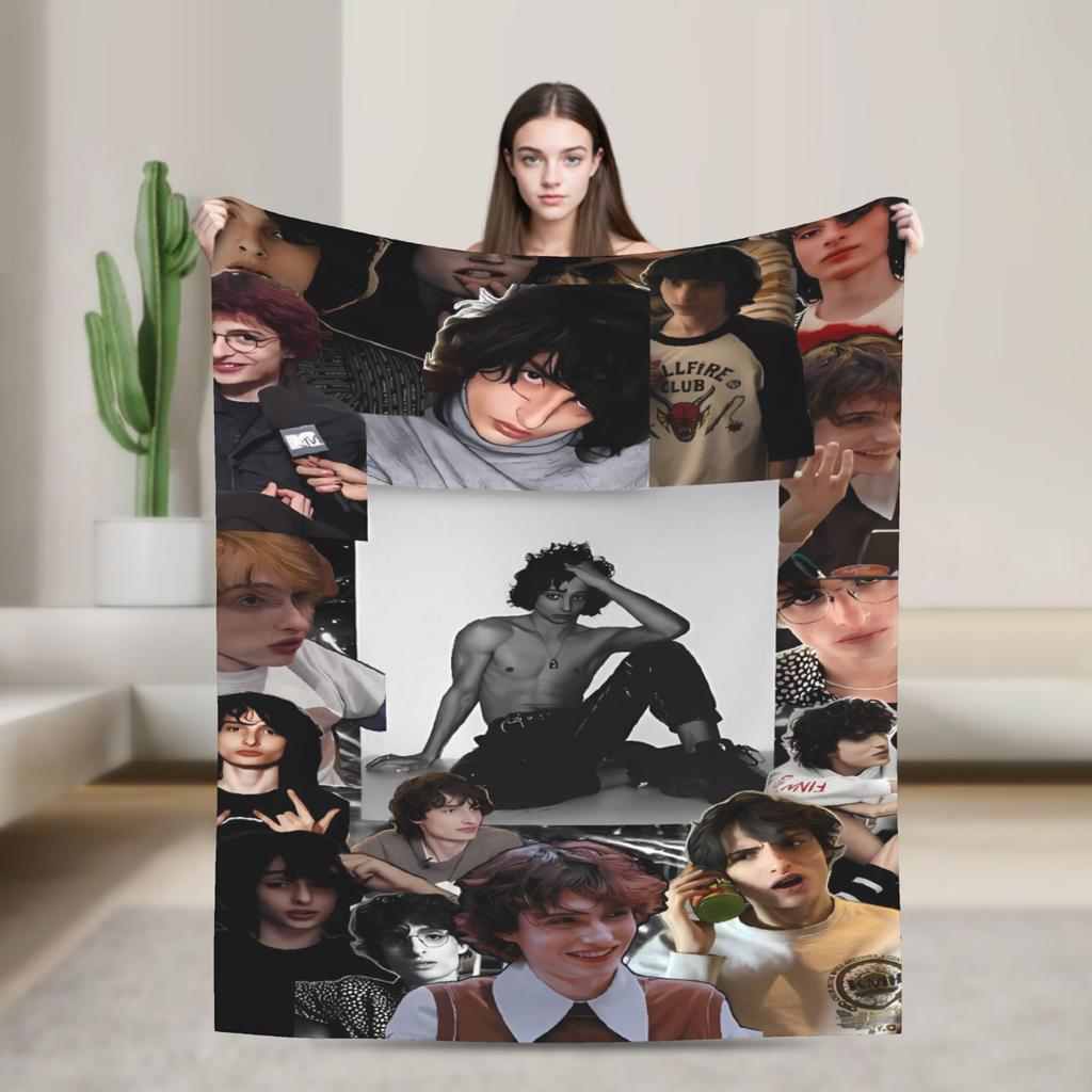 Finn Wolfhard Weiche Decke Junge Mädchen Plüsch Bettwäsche Überwürfe Ästhetisches Schlafzimmer Flanell Tagesdecke Sofabettbezug