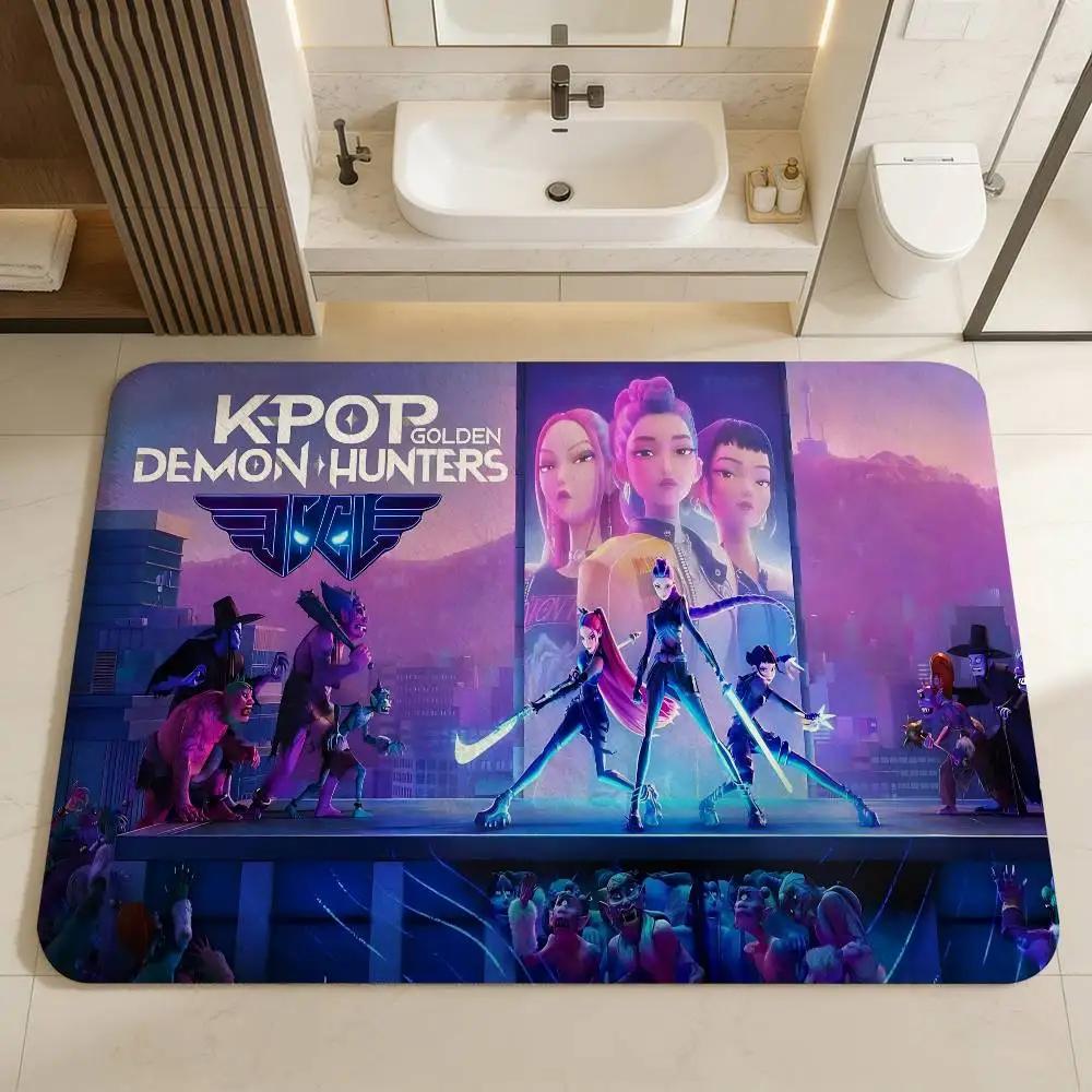 Kpop D-demon Hunters Hallway Carpet Washable Non-Slip Living Room Sofa Chairs Area Mat Kitchen Doormat Area Rug