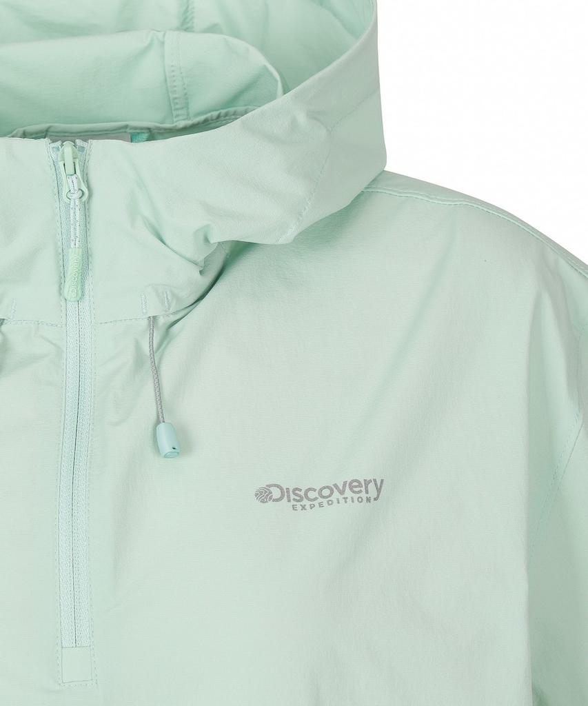 DISCOVERY EXPEDITION Women'S Freshvent Lightweight Woven Training Short Sleeve Hooded Anorak (L/Mint)
