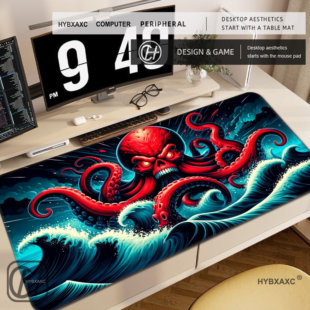 Octopus Desk Mat Red Octopus Tentacles Mouse Pad Big Gaming XXL Large Computer Mouse Pad for Gamers Large Extended HYBXXC