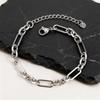New Fahison Men's Chain Bracelet,Stainless Steel Silver Color Adjustbale Link Wristband,Hip Hop Jewelry Gift