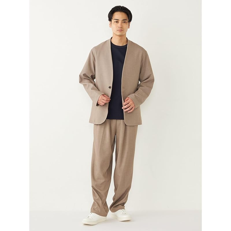 [Ships Colors] Machine washable TR tapered wide trousers Can be set up men's 213130127 beige S