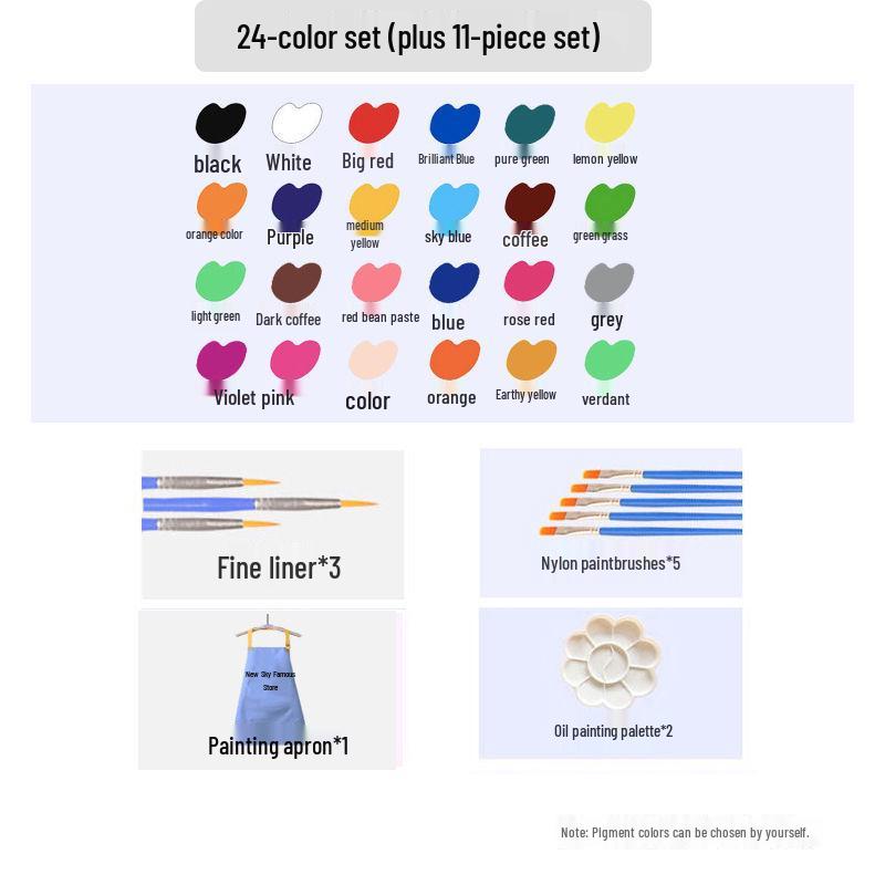 Acrylic Gouache Paint Set for Kids - Plaster Doll Art Supplies with Bear Graffiti Design