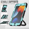 For iPad 7/8/9th 10.2'', Military Grade Shockproof Protective Silicone Cover 360 Folding Handle Grip + Handle Shoulder Strap