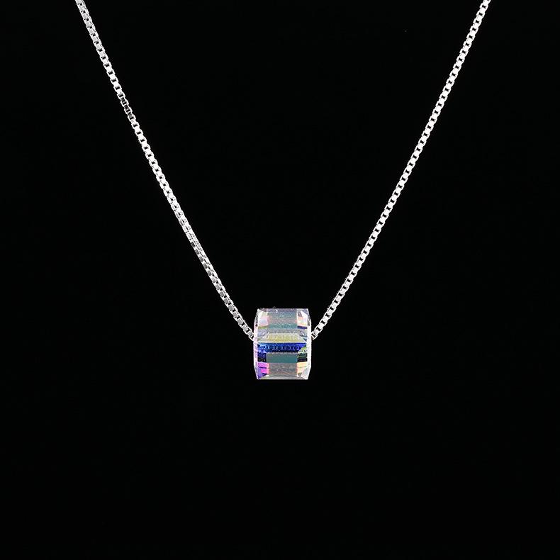 

Блестящее колье-чокер из стерлингового серебра 925 пробы с кристаллами в форме сахарных кубиков - Нишевый дизайн 2022 года в стиле легкой роскоши 925 Silver белый