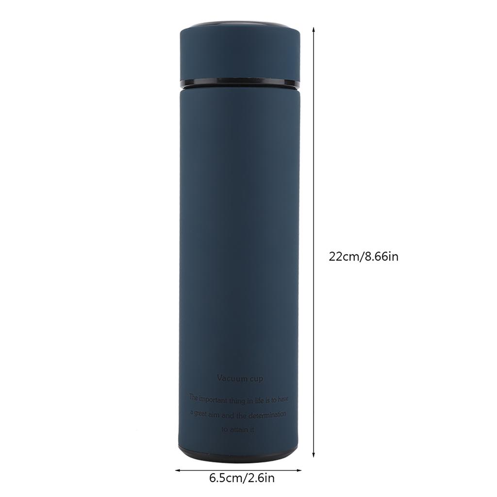 Stainless Steel Water Cups Tea Mugs Vacuum Bottle (Dark Blue 500ML)