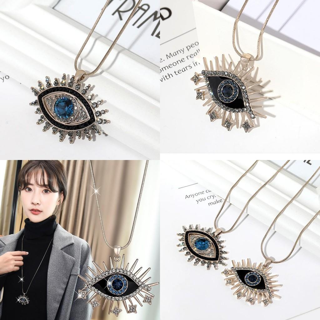 Stunning Long Necklace With Devil Eye Design In Durable Titanium Steel Material For Women