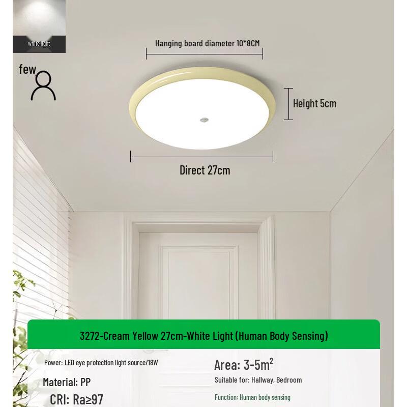Minimalist Motion Sensor LED Ceiling Light