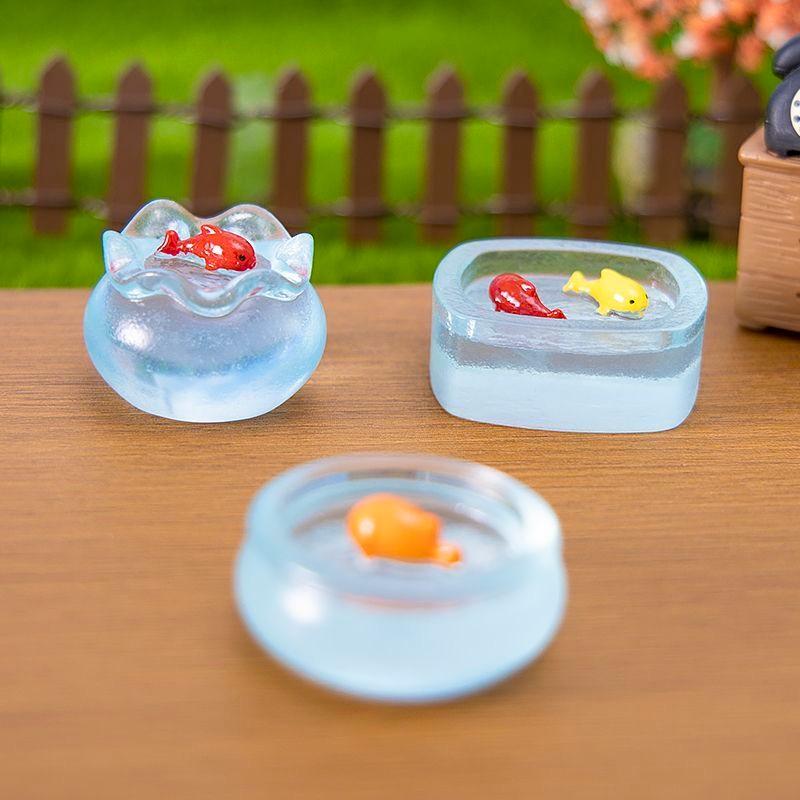 1 Set Multicolors Fish Tank Miniatures Resin Fish Ornaments Fairy Garden Decoration Moss Terrarium Micro Landscape