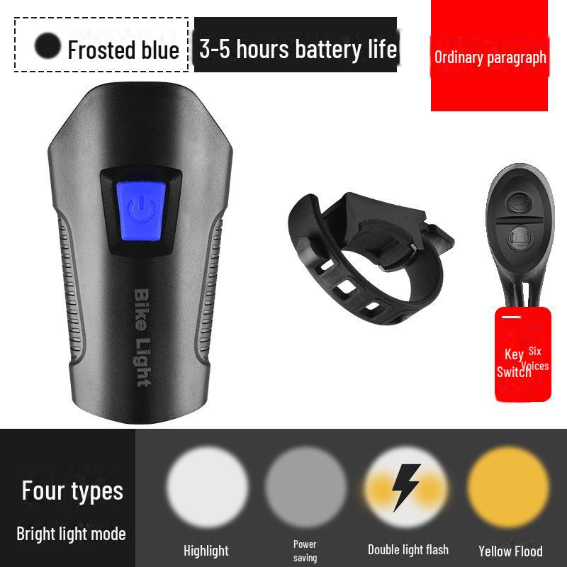 Rechargeable Waterproof USB Night Cycling Light with Speaker and Stopwatch, Strong Headlight.
