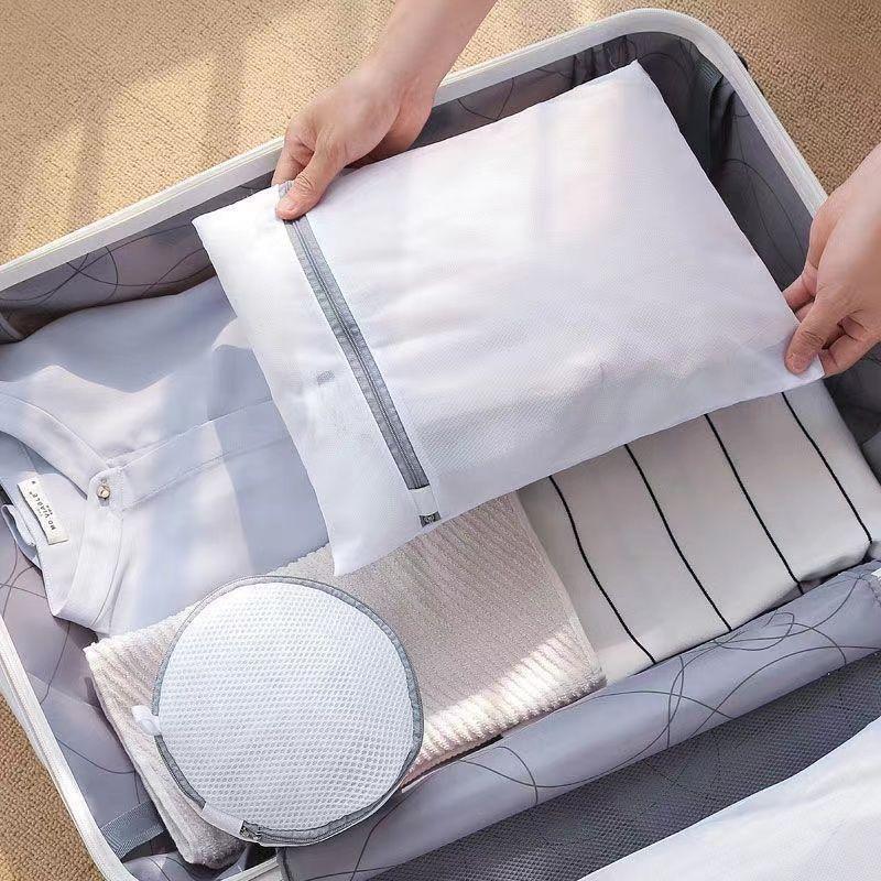 3Pcs Durable Fine Mesh Laundry Bags Set With Anti Slip Zipper For Washing Delicates Underwear Bras Socks For Washer Dryer