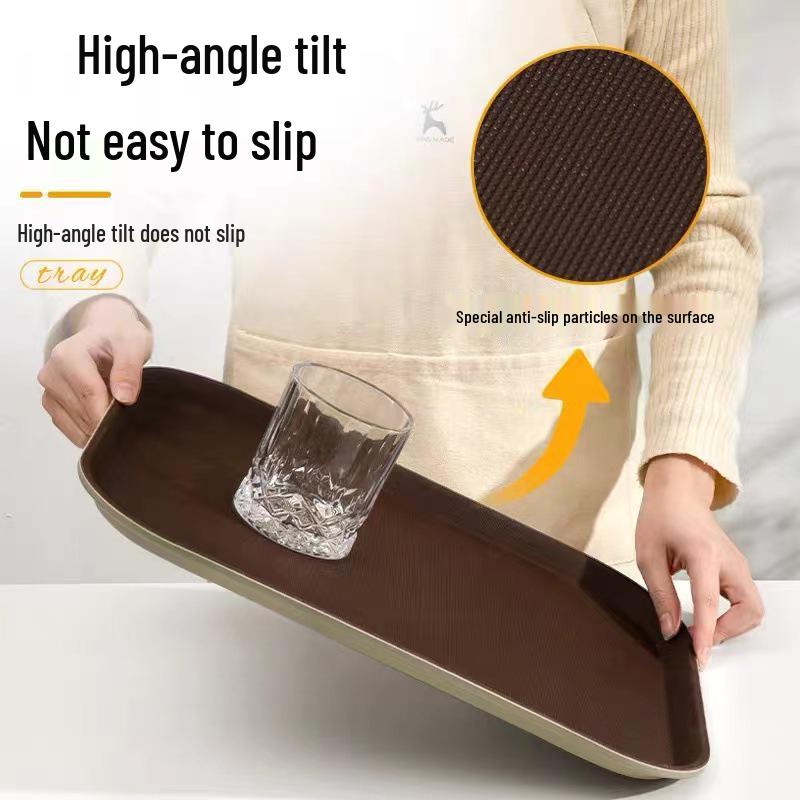 Non-slip Rectangular Plastic Serving Tray - Round Model for Restaurants, Hotels, and KTVs