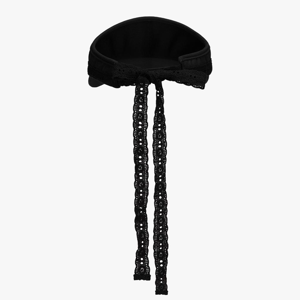 FAIRLIAR GOLF Lace Scallop Ribbon Visor (Black)