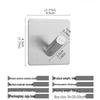 No-Punch Stainless Steel Adhesive Hook for Coats and Hats - Wall-Mounted for Home, Kitchen, and Bathroom Use