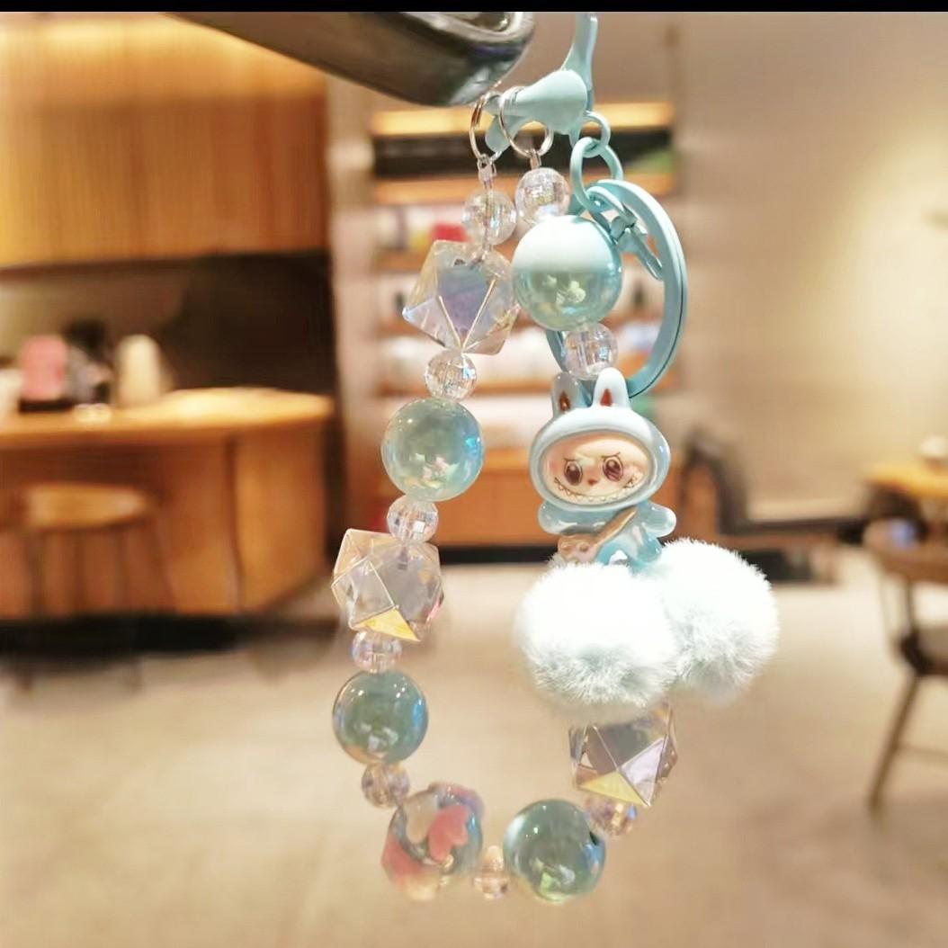 Cartoon Doll Mobile Phone Chain Hand-painted Beads Keychain Mobile Phone Case Pendant