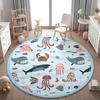 Cartoon Oktopus Wal Runder Teppich Drehstuhl Bodenmatte & Tischbodenmatte für frischen Stil Kleinkind Aktivität Schlafzimmer