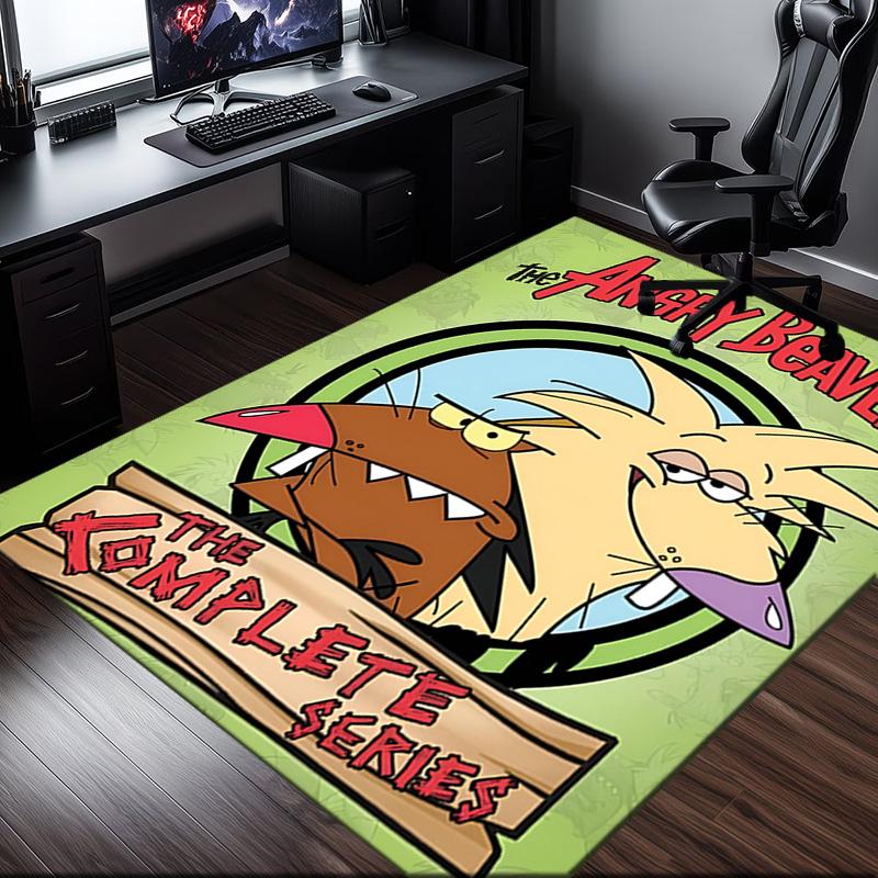 Angry Beavers Adventure Rug Office Carpet Non-Slip Mat, Chair Rug Floor Covering for Gaming, Bedroom, Living Room , Home Decor Christmas Gift
