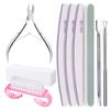 9 Pieces Nail Care Kit With Nail Files Buffer Blocks And Cuticle Nippers Grooming Accesories For Home Or Salon Use