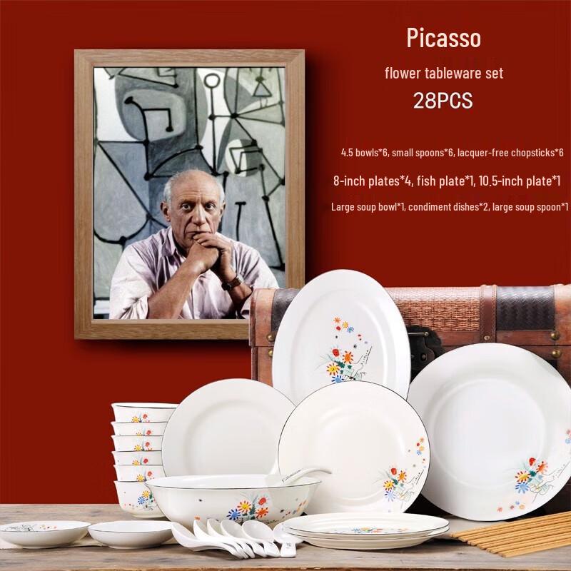 Picasso  Friendship Flowers  Art Ceramic Tableware Set