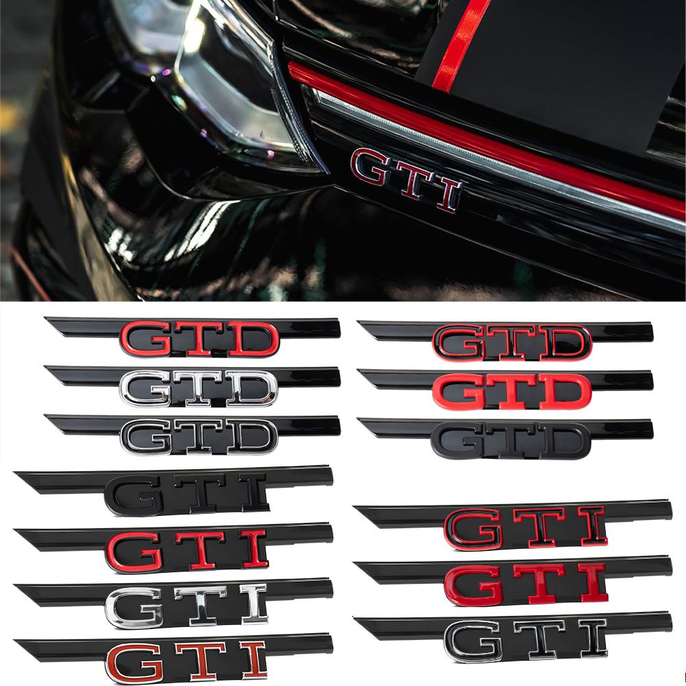 AABGM1 1PCS 3D ABS GTI GTD Emblem Car Hood Front Grille Badge Decoration Auto Modification Accessories for Volkswagen VW Golf 8 MK8