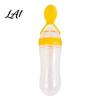 Ergonomic Baby Feeding Tool Silicone Squeeze Spoon Single-handed Rice Cereal Bottle with Soft Tip Spoon for Flow Control Easy Clean Dispensing
