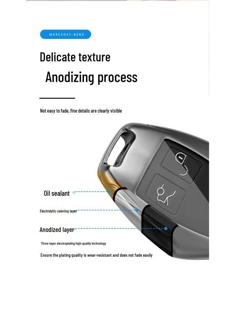 Mercedes-Benz Key Case for GLA200, GLC260L, C-Class, GLS, CLA200 - Full Coverage Shell