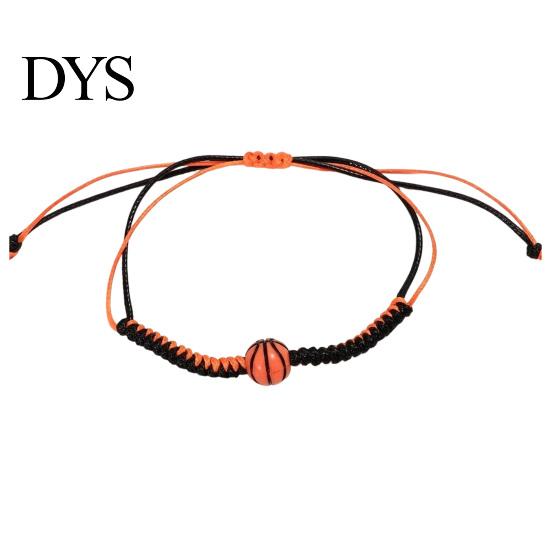 Cool Layered Wristband Sports Themed Braided Bracelet, Adjustable Hand Woven Rope with Personalized Fan Gift Ball Charms, Trendy Wrist Strap