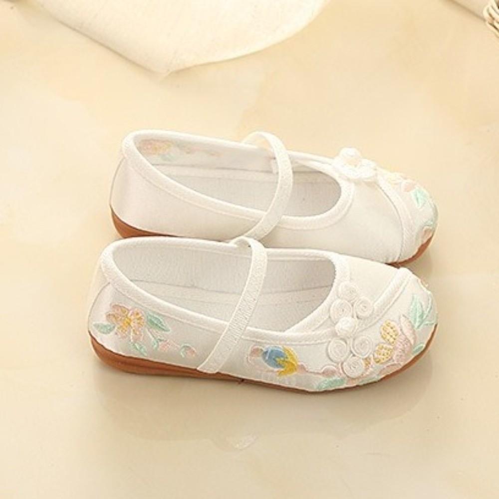 Chinese Style Children Hanfu Flat Shoes Wear Resistant Embroidered Cloth Shoes Kid Gift