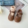Mädchen-Lederschuhe, schwarze Prinzessinnenschuhe, neue Kinderschuhe mit weicher Sohle, Loafer, Mädchenschuhe, Einzelne Schuhe für kleine Mädchen