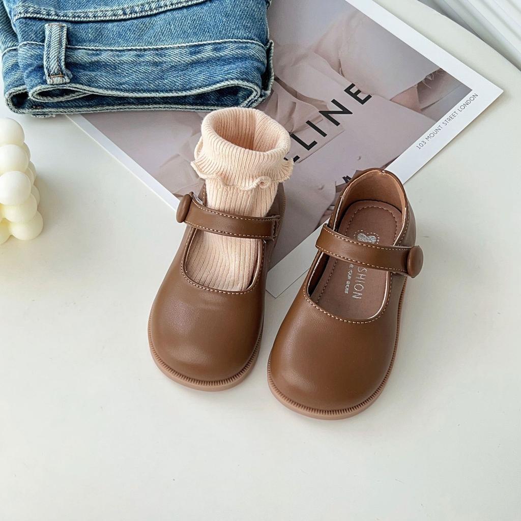 Mädchen-Lederschuhe, schwarze Prinzessinnenschuhe, neue Kinderschuhe mit weicher Sohle, Loafer, Mädchenschuhe, Einzelne Schuhe für kleine Mädchen