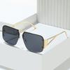 2023 Hot Fashion Pilot Sunglasses, European And American Retro Curtain Half-Frame Versatile Square Sunglasses
