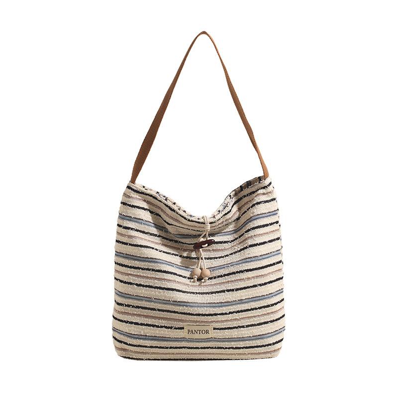 High-End Achseltasche, Einfache Gestreifte Tasche, Einzel-Schultertasche mit großem Fassungsvermögen