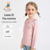 Classic Teddy Girls' Ruffled Collar Long-Sleeve T-Shirt