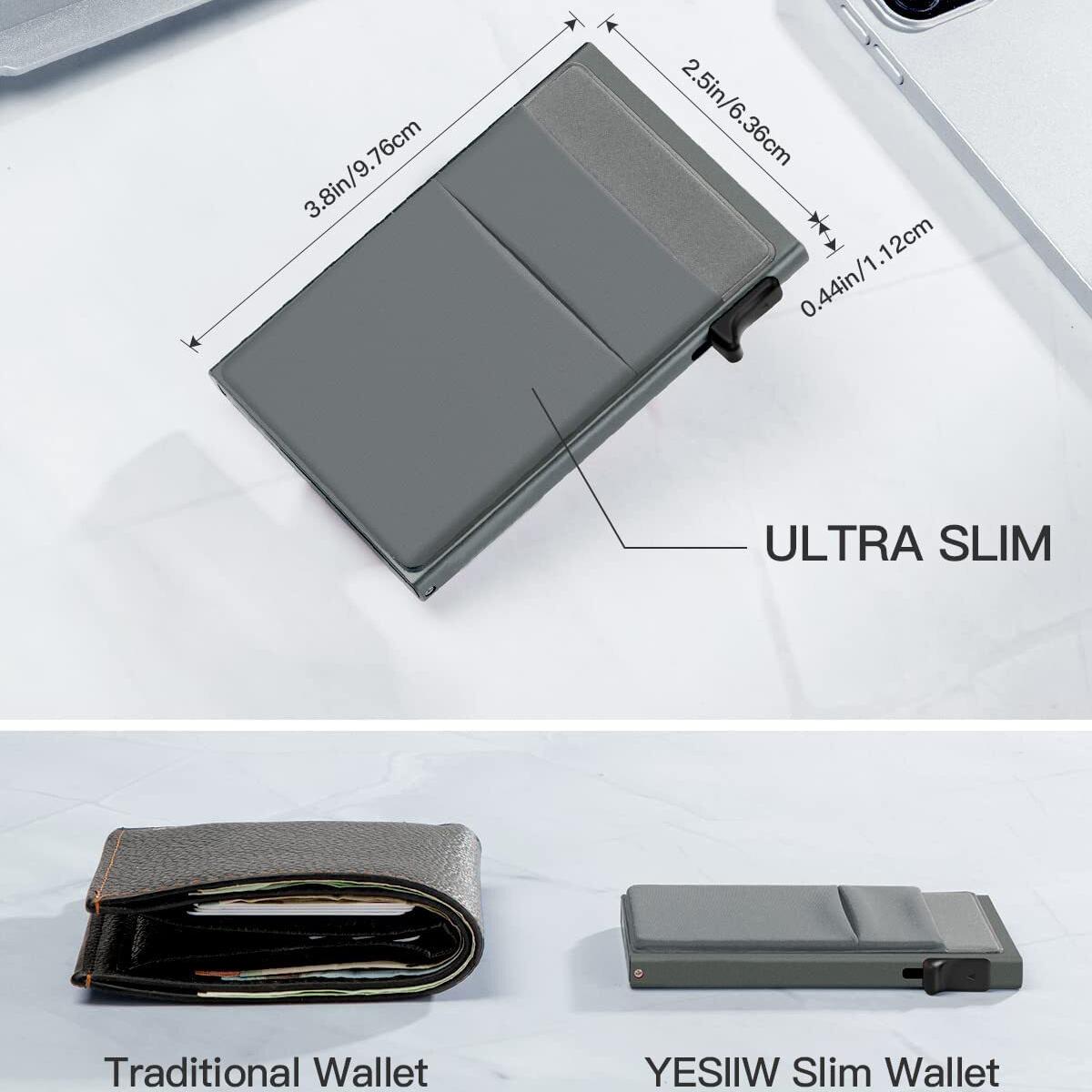 Мужской минималистичный ультратонкий RFID-защитный металлический кошелек — фото 11