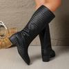 Women's Spring/Summer New Style Fish Mouth Thick High Heels Knee Length Cool Boots Show Women's Large Medium Boots