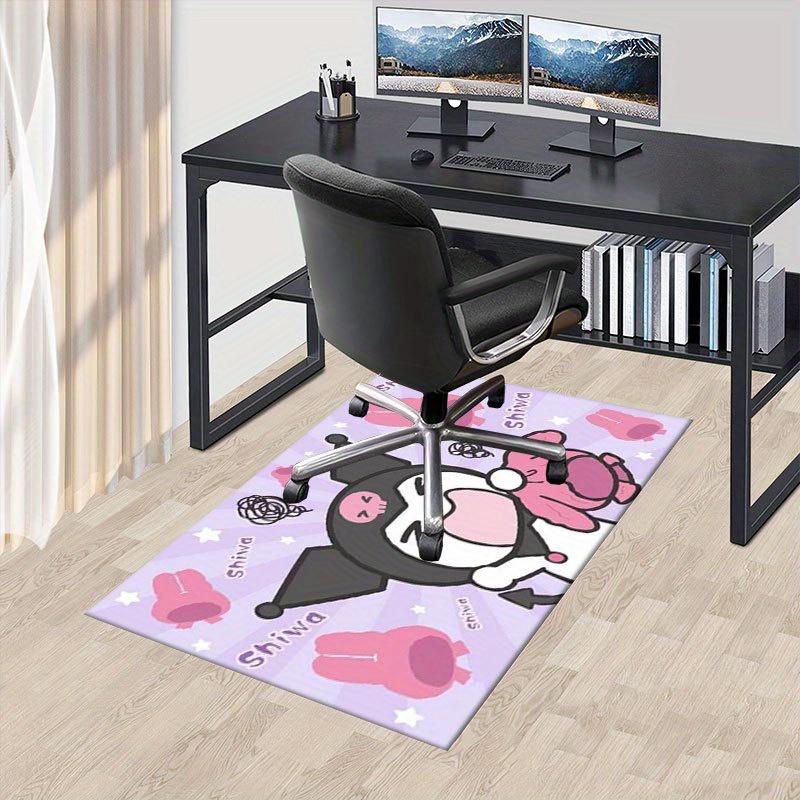 1pc Sanrio Kuromi Mermaid Printed Office Carpet Rectangle Rug Under The Table,Perfect Room Decor for Living Room, Bedroom, Kitchen, Non-slip Floor Mat