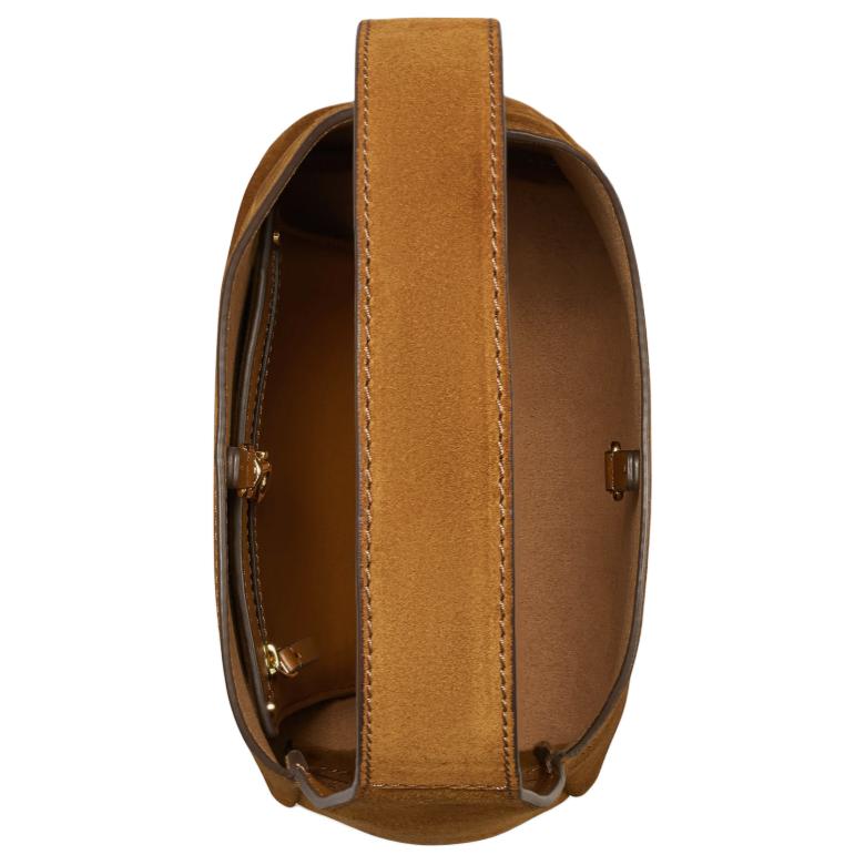 Tory Burch Romy Asymmetrical Unique Silhouette Adjustable Shoulder Strap Bucket Bag Women Bags Camel 175320-200