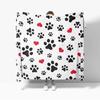 Ultra Soft Cozy Cat paw and heart pattern Fluffy Microfiber Knitted Throw Blanket Lightweight Blanket for Sofa Couch Bed