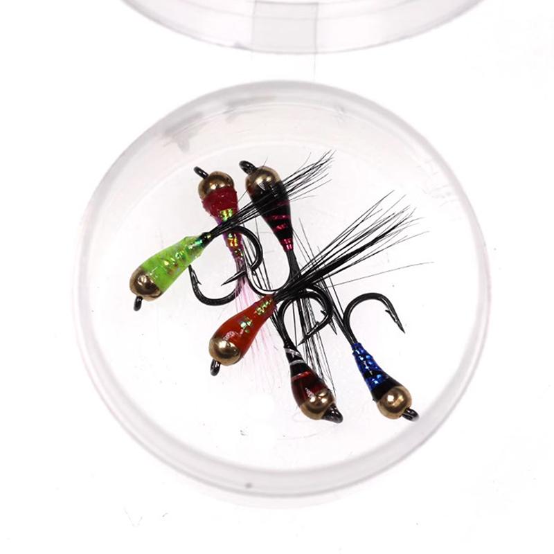 

6-Pack Copper Head Fishing Flies - Bead Head Lures for Trout & Grayling разноцветный