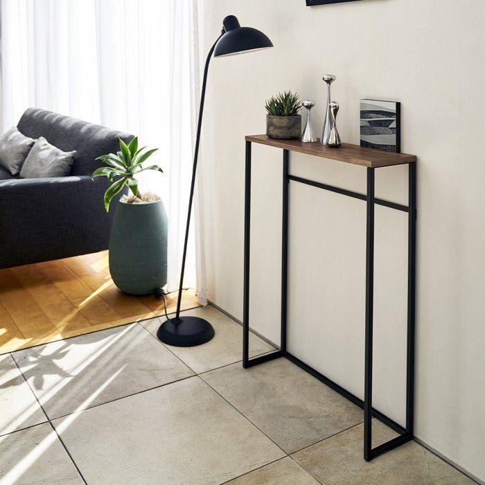 YAMAZAKI - Console D'entrée Métal Et Bois - L60 Cm - Noir