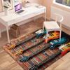 1Pc Electric Guitar Theme Printed Circular Carpet, Home Door Mat, Outdoor Travel Protection Carpet A2
