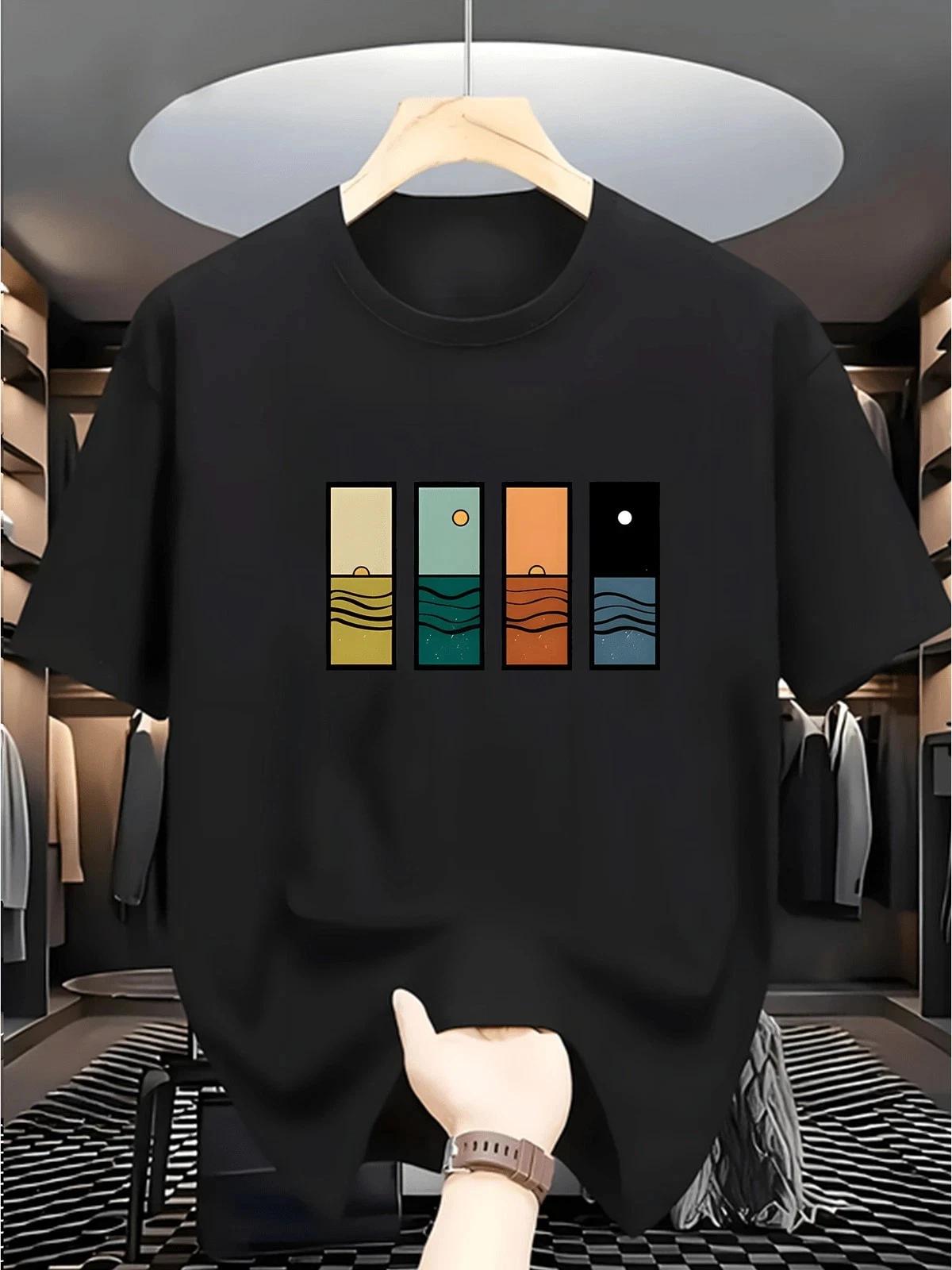 Sunset Graphic T- Shirt Retro Summer Beach Aesthetic Casual Tee S