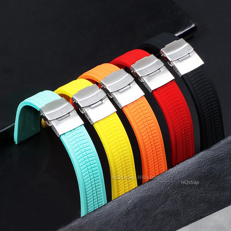 20mm 22mm 24mm Universal Soft Silicone Rubber Strap for Seiko Men Waterproof Watch Band Quick Release Bracelet for Rolex Bands